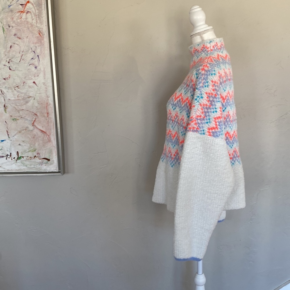 Pilcro Vibrant Zigzag Cowl Neck Sweater - Picture 3 of 8